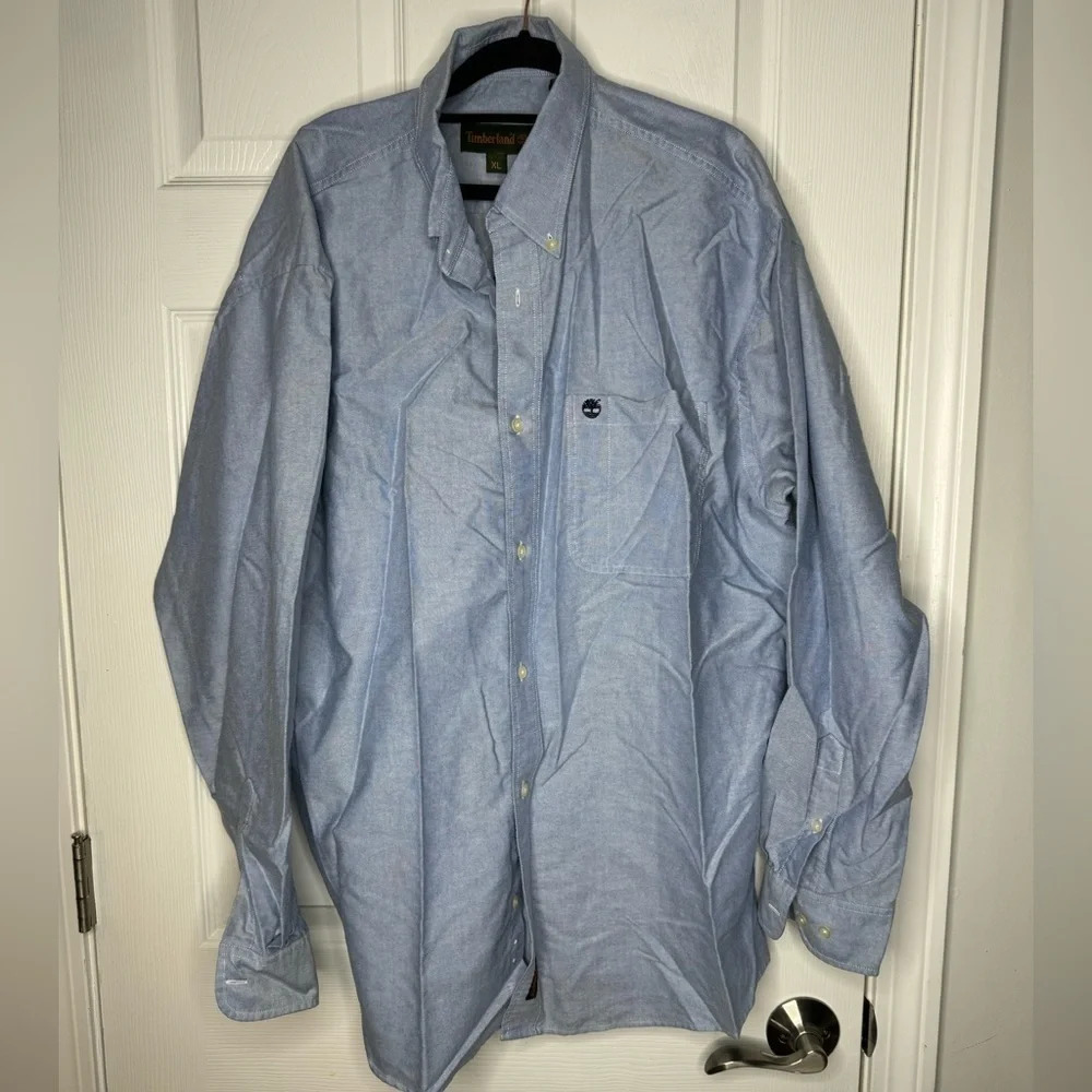 TIMBERLAND Men’s Size XL Light Blue Long‎ Sleeve Button Down Dresz Shirt